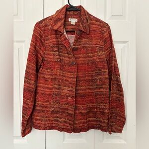 Christopher & Banks Red and Orange Textured Jacket